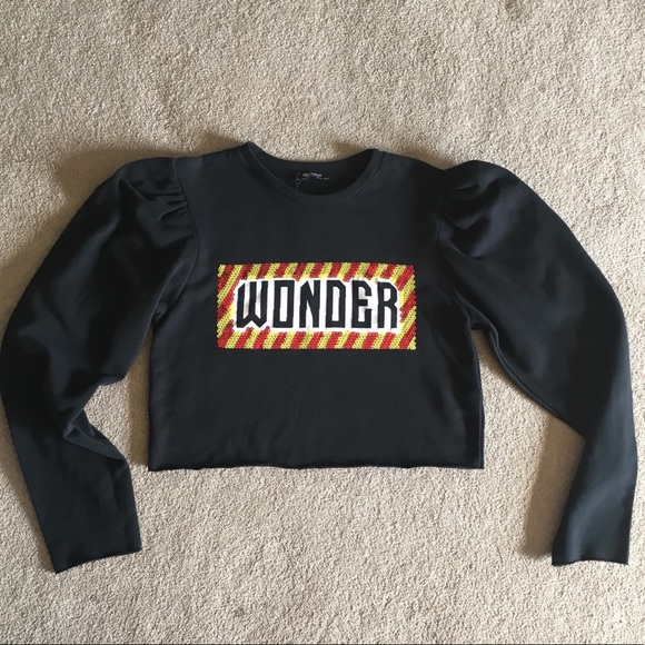 Zara Sweaters - ZARA trafulac cropped sequin sweatshirt